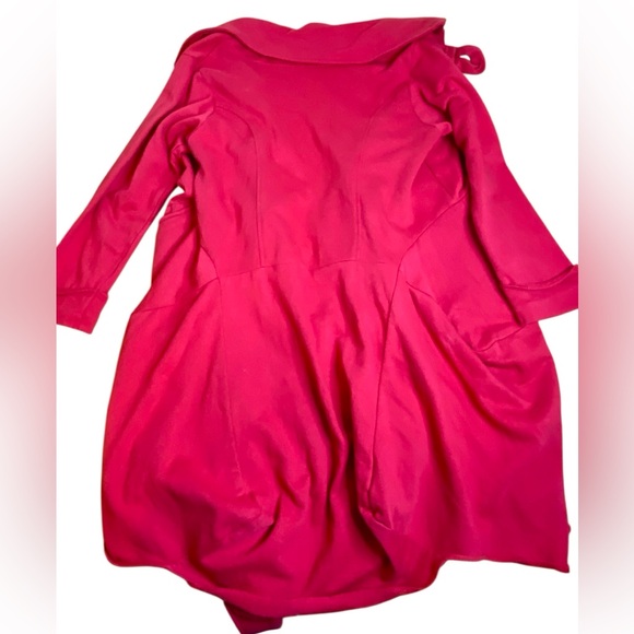 Tulip Red Toggle Lagenlook Collard Duster Jacket Women’s Size M - Picture 6 of 13